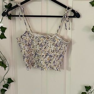 Floral crop top with adjustable straps